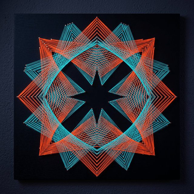 Geometric Calligraphy Star - flowers String Art Pakistan