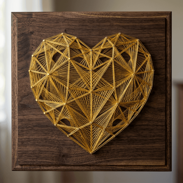 Eternal Geometric Heart - heart String Art Pakistan