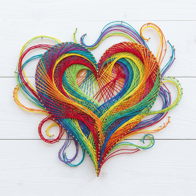 Whimsical Flow Heart - heart String Art Pakistan