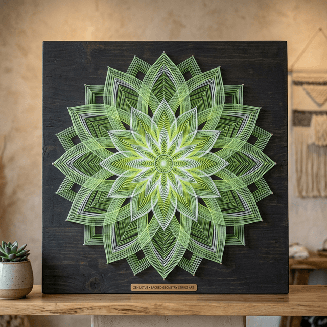 Zen Lotus Mandala - flowers String Art Pakistan