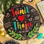 Double Name with Vase & Flowers